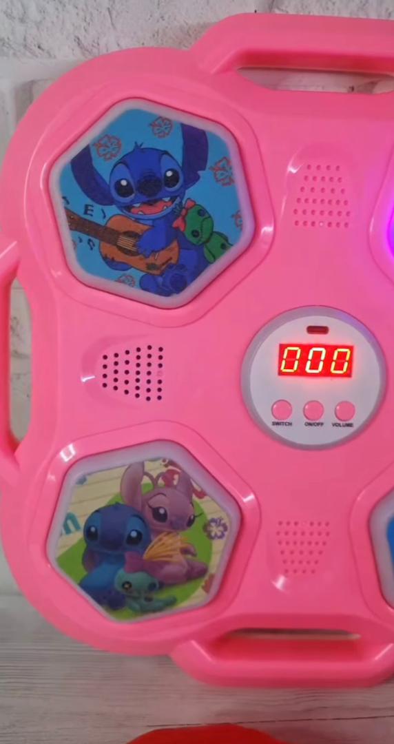 Machine de Boxe Stitch Musicale Rose – آلة الملاكمة الموسيقية للأطفال