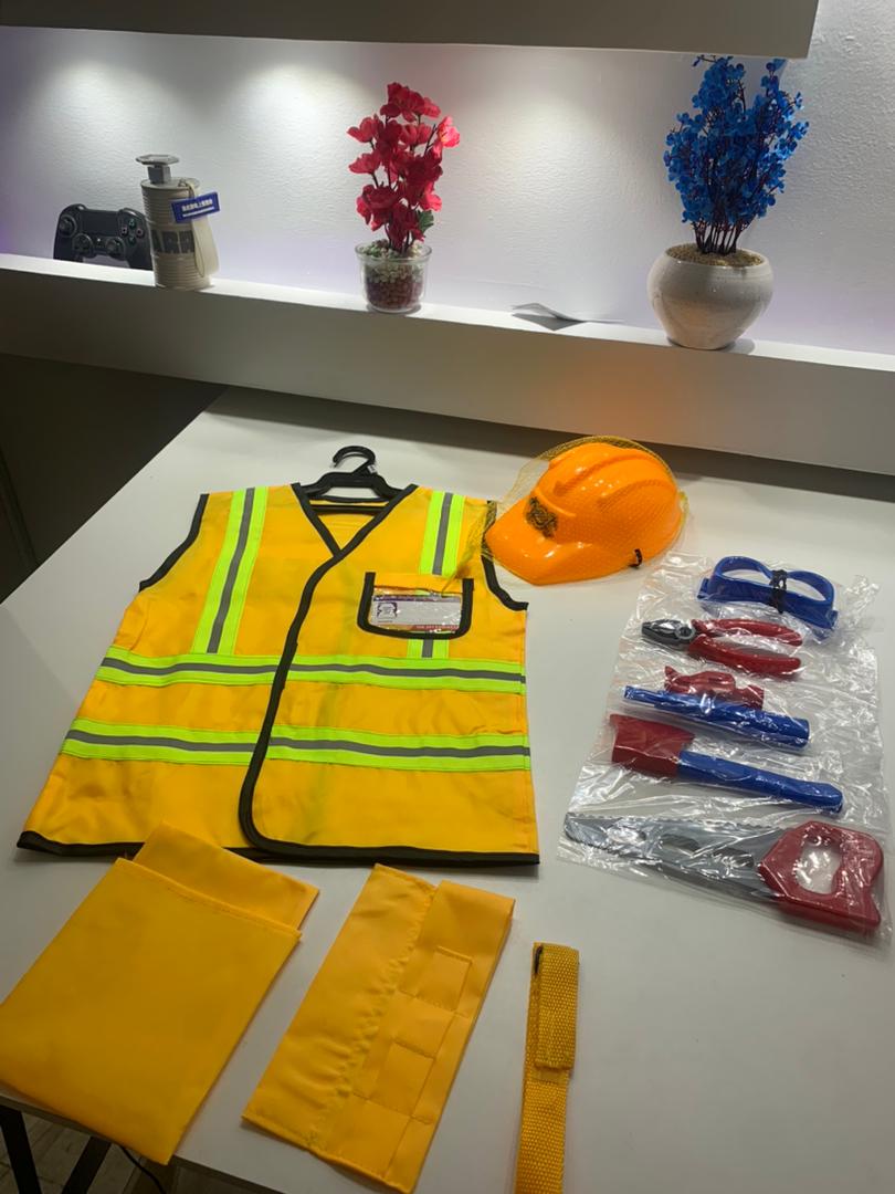 Costume Déguisement Travailleur de Construction avec Outils Jouet - لباس المهندس المعماري للأطفال