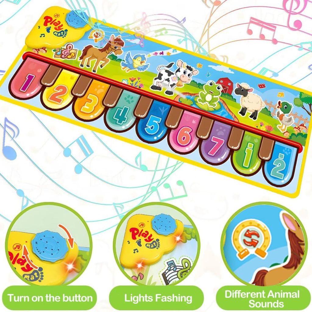Tapis de Piano Musical pour Enfants 3-6 Ans – حصيرة بيانو موسيقية للأطفال