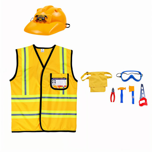 Costume Déguisement Travailleur de Construction avec Outils Jouet - لباس المهندس المعماري للأطفال