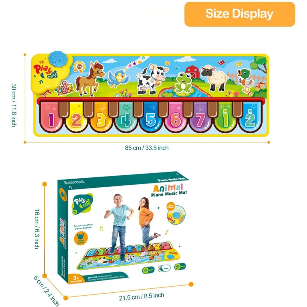 Tapis de Piano Musical pour Enfants 3-6 Ans – حصيرة بيانو موسيقية للأطفال